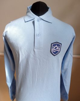 Polo niebieskie SzdCh długi rękaw z tarczą